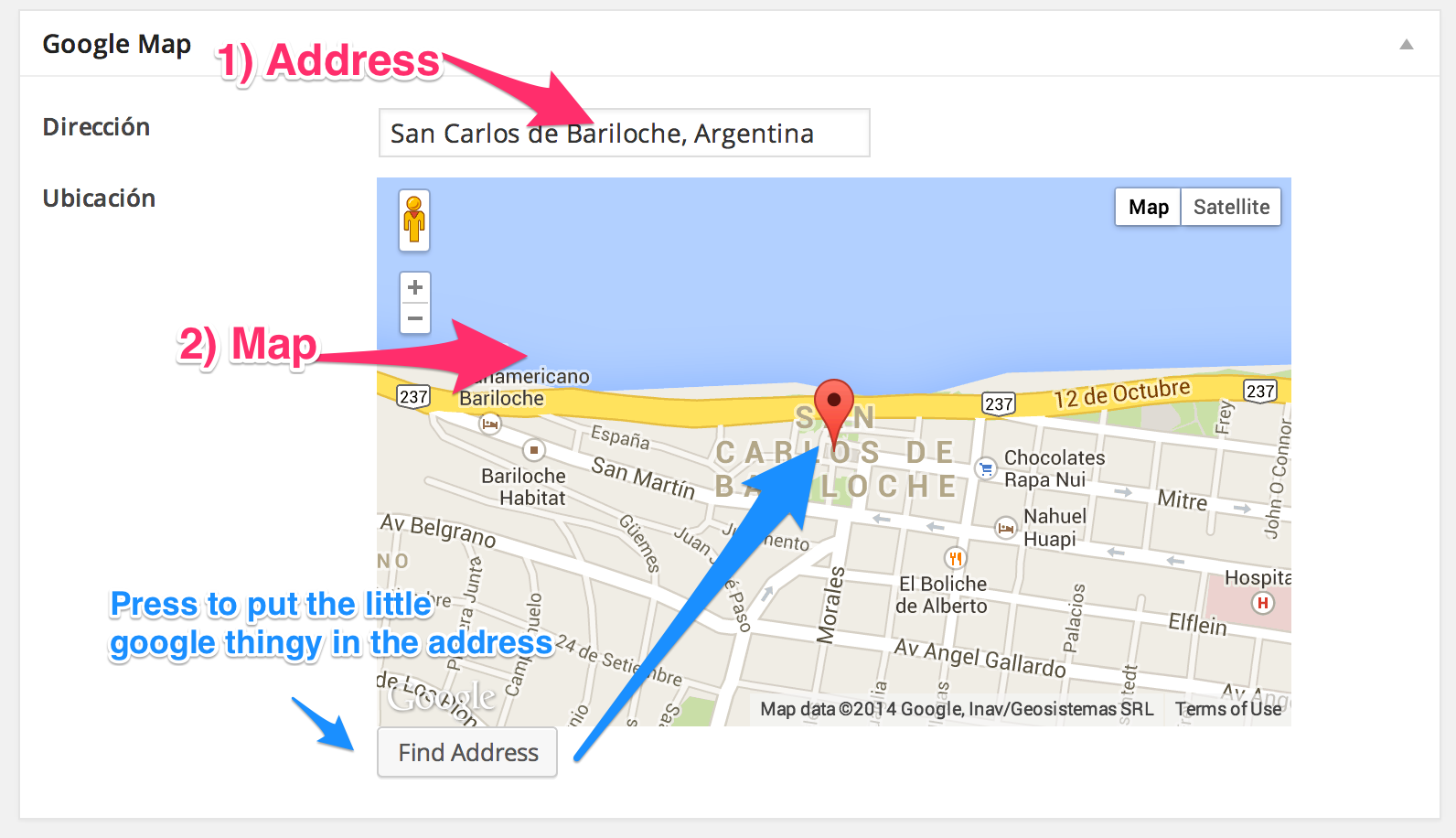 Example of a Google Map Field